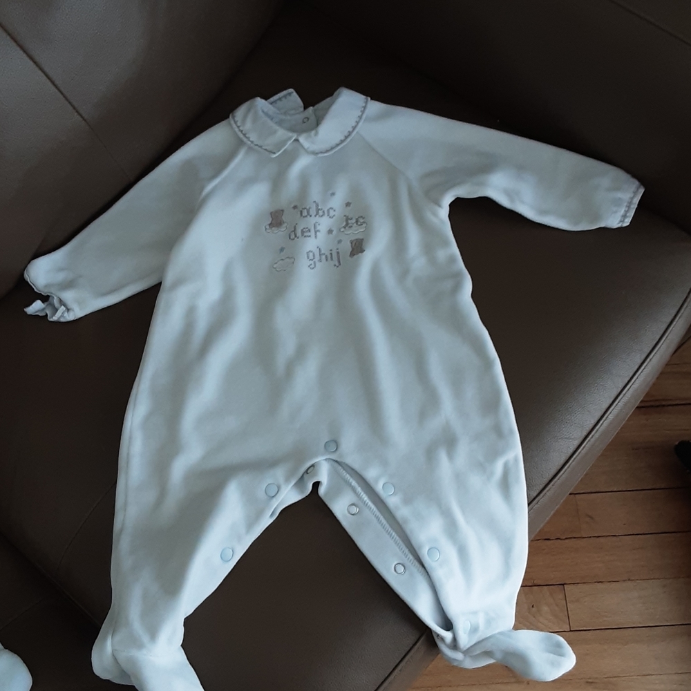 Tartine et chocolat light blue footie 9 months